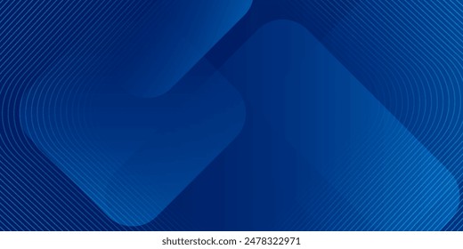 Abstract blue background with glowing geometric lines. Modern blue gradient square shape design. Futuristic technology concept. Suit for brochure, corporate, website, poster, banner, cover modern line
