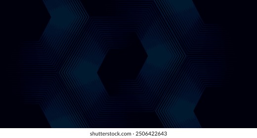 Abstract blue background with glowing geometric lines. Modern blue gradient square shape design. Futuristic technology concept. Suit for brochure, corporate, website, poster, banner, cover, flyer