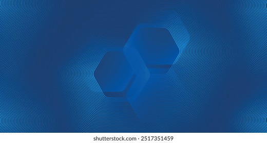 Fundo azul abstrato com linhas geométricas brilhantes. Design moderno de forma quadrada de gradiente azul. Conceito de tecnologia futurista. Terno para brochura, corporativo, site, cartaz, banner, capa, folheto