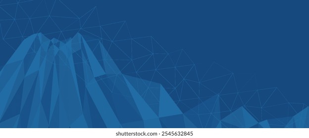 Abstract blue background with glowing geometric lines. Modern blue gradient square shape design. Futuristic technology concept. Suit for brochure, corporate, website, poster, banner, cover, 