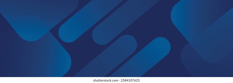 Abstract blue background with glowing geometric lines. Modern blue gradient square shape design. Futuristic technology concept. 
