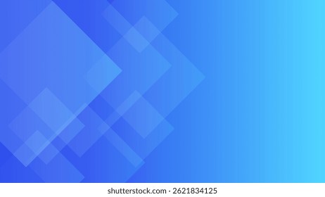 Abstract blue background with glowing geometric lines. Modern blue gradient square shape design. Futuristic technology concept. Suit for brochure, corporate, website, poster, banner, cover, flyer
