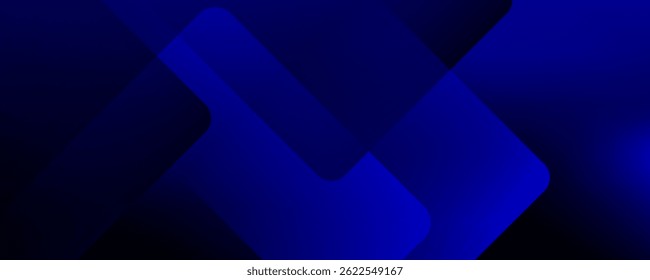 Abstract blue background with glowing geometric lines. Modern blue gradient square shape design. Futuristic technology concept. Suit for brochure, corporate, website, poster, banner, cover modern