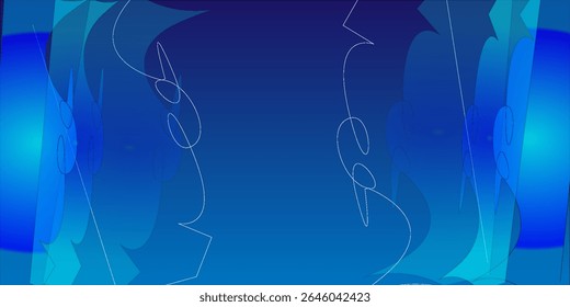 Abstract blue background with glowing geometric lines. Modern blue gradient square shape design. Futuristic technology concept. modern abstract