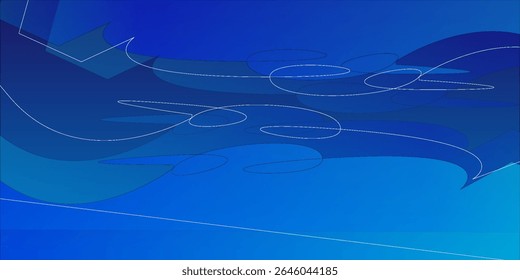 Abstract blue background with glowing geometric lines. Modern blue gradient square shape design. Futuristic technology concept. modern abstract