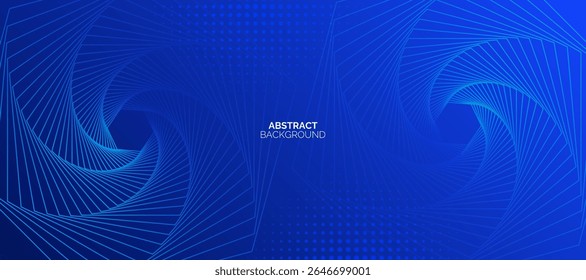 Fundo azul abstrato com linhas geométricas brilhantes. Design moderno em forma de hexágono azul. Conceito de tecnologia futurista.
