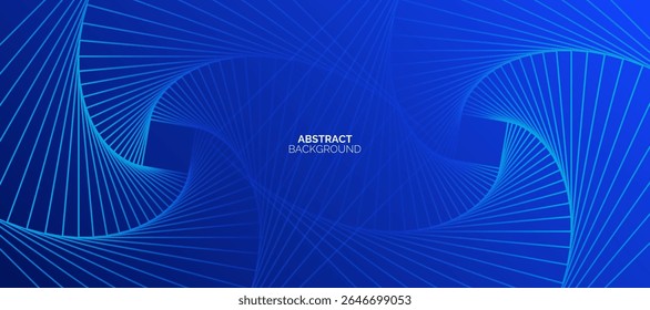 Abstract blue background with glowing geometric lines. Modern blue square shape design. Futuristic technology concept.