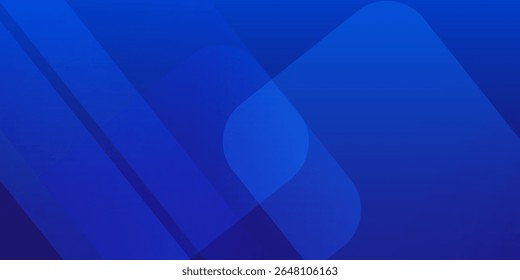 Abstract blue background with glowing geometric lines. Modern dark blue gradient square shape design