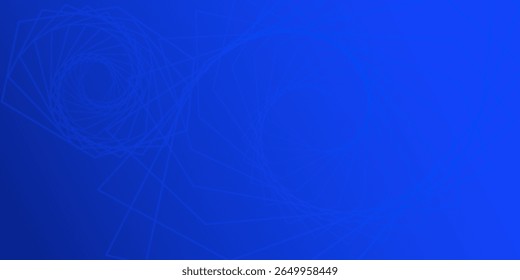 Abstract blue background with glowing geometric lines. Modern blue hexagon shape design. Futuristic technology concept.