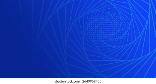 Abstract blue background with glowing geometric lines. Modern blue hexagon shape design. Futuristic technology concept.