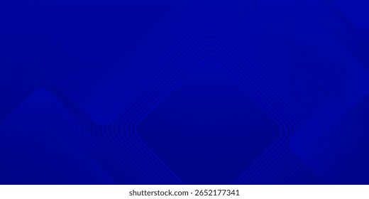 Fundo azul abstrato com linhas geométricas brilhantes. Design moderno de forma quadrada de gradiente azul. Conceito de tecnologia futurista