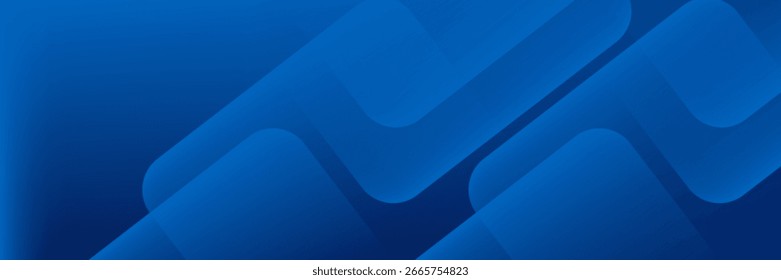 Abstrakter blauer Hintergrund mit leuchtenden geometrischen Linien. Modernes blaues Farbverlauf-Quadrat-Design. Futuristisches Technologiekonzept.