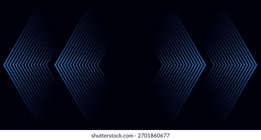 Fondo azul Abstractas con líneas geométricas brillantes. Diseño moderno de forma cuadrada degradada azul. Concepto de tecnología futurista.