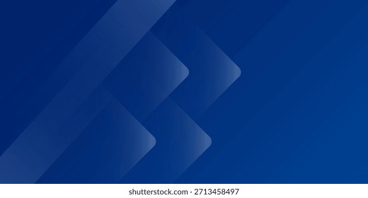 Fundo azul abstrato com linhas geométricas brilhantes. Design moderno de forma quadrada de gradiente azul. Conceito de tecnologia futurista. Terno para brochura, corporativo, cartaz, moderno