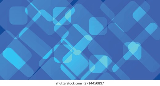 Fundo azul abstrato com linhas geométricas brilhantes. Design moderno de forma quadrada de gradiente azul. Conceito de tecnologia futurista