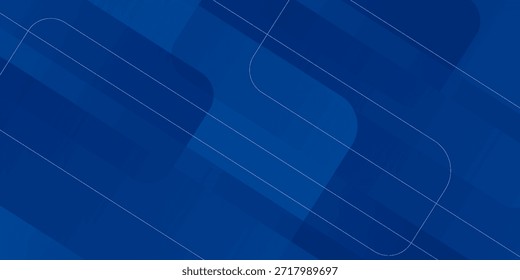 Abstract blue background with glowing geometric lines. Modern blue gradient square shape design. Futuristic technology concept. vector