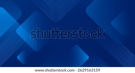 Abstract blue background with glowing geometric lines. Modern blue gradient square shape design. Futuristic technology concept. Suit for brochure, corporate, website, poster, banner, cover, flyer