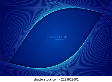 Abstract blue background with glowing lines. Modern shiny blue twisted lines graphic. Mesh lines. Futuristic technology concept. Suit for poster, banner, brochure, website, flyer. Vector illustration