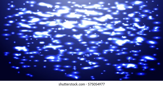 Abstract blue background with glowing particles