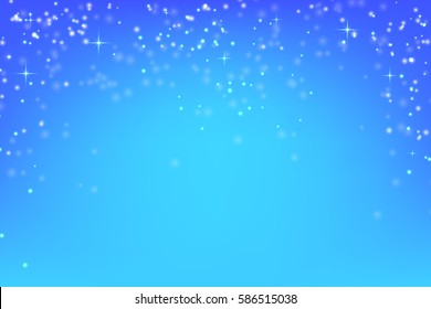 Abstract blue background with glowing particles. Vector background of falling snow. Stock vector illustration