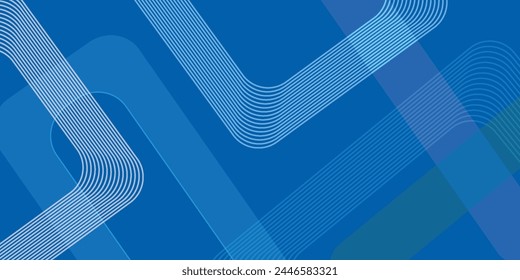 Abstract blue background with glowing wave. Shiny blue moving lines design eleBlue geometric abstract background. Minimal geometric.ment