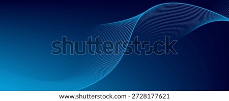 Abstract blue background with glowing wave. Technology hi-tech futuristic template. Vector illustration