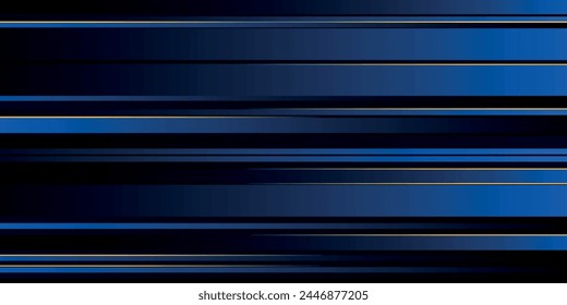 Abstractas fondo azul con líneas de oro Ilustración vectorial.