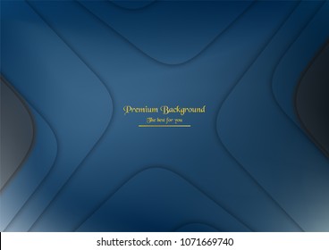 Abstract blue background with golden text for web banner, presentation, template.
