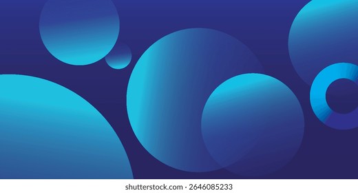 Abstract Blue Background with Gradient Bubbles and Circular Overlays vektor eps10