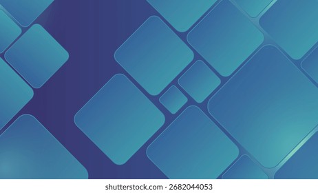 Fundo azul abstrato com gradiente quadrados geométricos e retângulos criando um moderno layout elegante ideal para apresentações de negócios abrange cartazes banners e projetos digitais