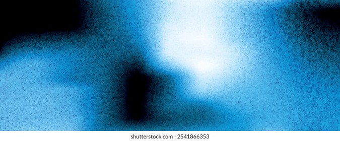 Abstract blue background with a grainy texture. The background features a gradient of blue shades, creating a soft, blurred background effect. Minimal grainy texture vector gradient background 