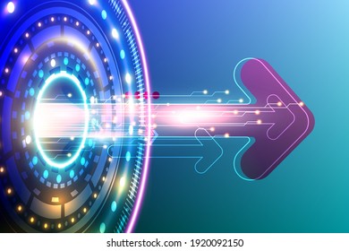Abstract blue background Graphic halo futuristic glow arrow glow For making a backdrop