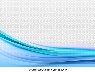Fondo azul Abstractas con hexágono gris. Diseño de Vector.