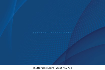 Abstract blue background with halftone dots curved