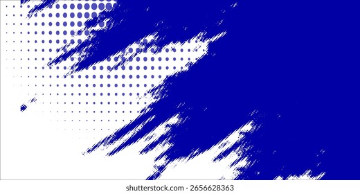Fondo azul Abstractas con diseño de líneas de semitono aislado sobre fondo blanco. Vector