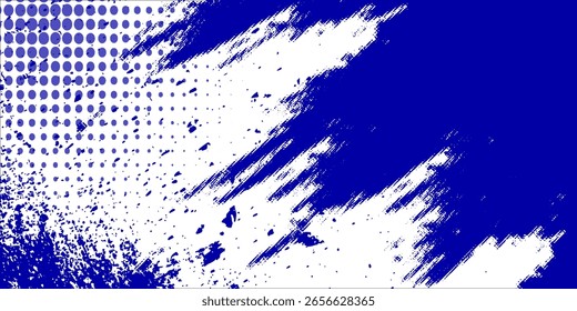 Abstract blue background with halftone lines design isolated on white backdrop. Vector