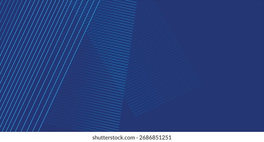 Fundo azul abstrato com linhas hexágono. Gradiente azul brilhante moderno. Conceito de tecnologia futurista.