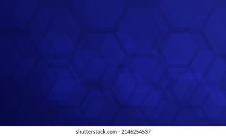 Abstract blue background and hexagon shape, background with copy space for design, vector.