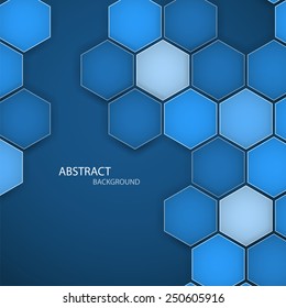 Abstract blue background hexagon. Vector illustration. Clip-art