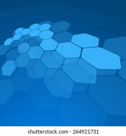 Abstract blue background hexagon. Vector. Clip-art