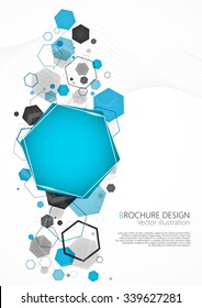 Abstract blue background with hexagon. Vector Illustration. Clip-art