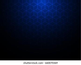 abstract blue background and hexagon, vector illustration