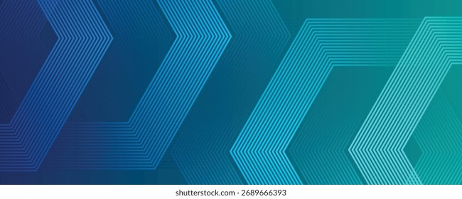 abstract blue background with hexagons. Futuristic technology concept. Geometric stripe line art design for poster, brochure, cover, banner, header, website, presentation