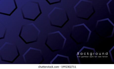 Abstract blue background with hexagons and lines. modern futuristic illustration technology. for website banners or posters