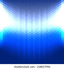 Abstract blue background of hexagons. Vector illustration