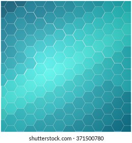 Abstract blue background with hexagons and wires