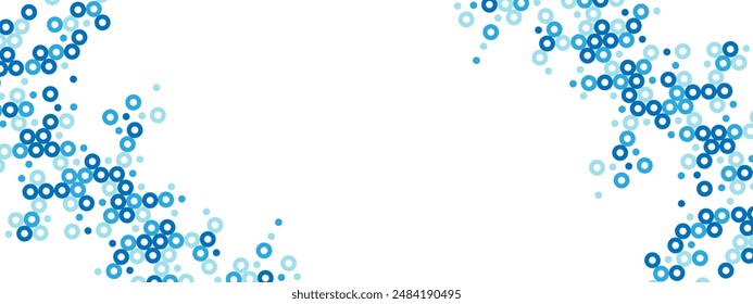 Abstractas fondo azul de puntos huecos. Textura en mosaico de partículas aleatorias. Adorno caótico. Patrón lineal. Diseño de Anuncio, póster sobre Sitio web, redes sociales. Ilustración vectorial