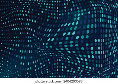 Abstract blue background with horizontal halftone circles