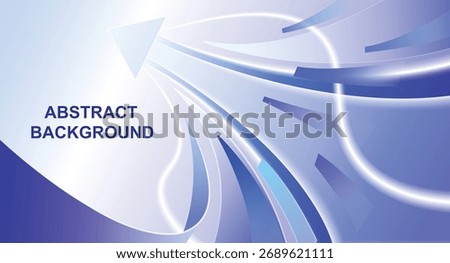 Abstract blue background illustration with soft curves and glowing arrows. Futuristic motion design for technology, innovation or business presentation concept.