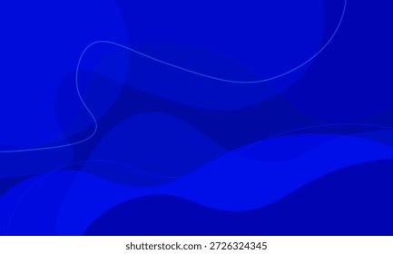 Abstractas ilustración de fondo azul con Formas onduladas y círculos superpuestos